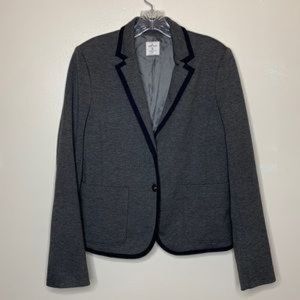 GAP “The Academy Blazer” Gray Blue Trim Dark Academia Parochial Single Breasted